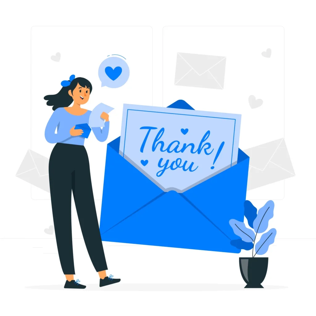 Thank you illustration representing customer appreciation
